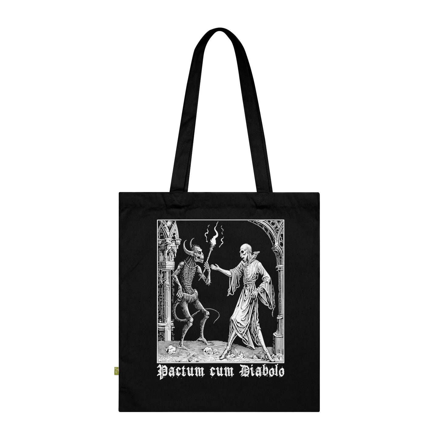 Tote Bag Pactum cum Diabolo v bílé