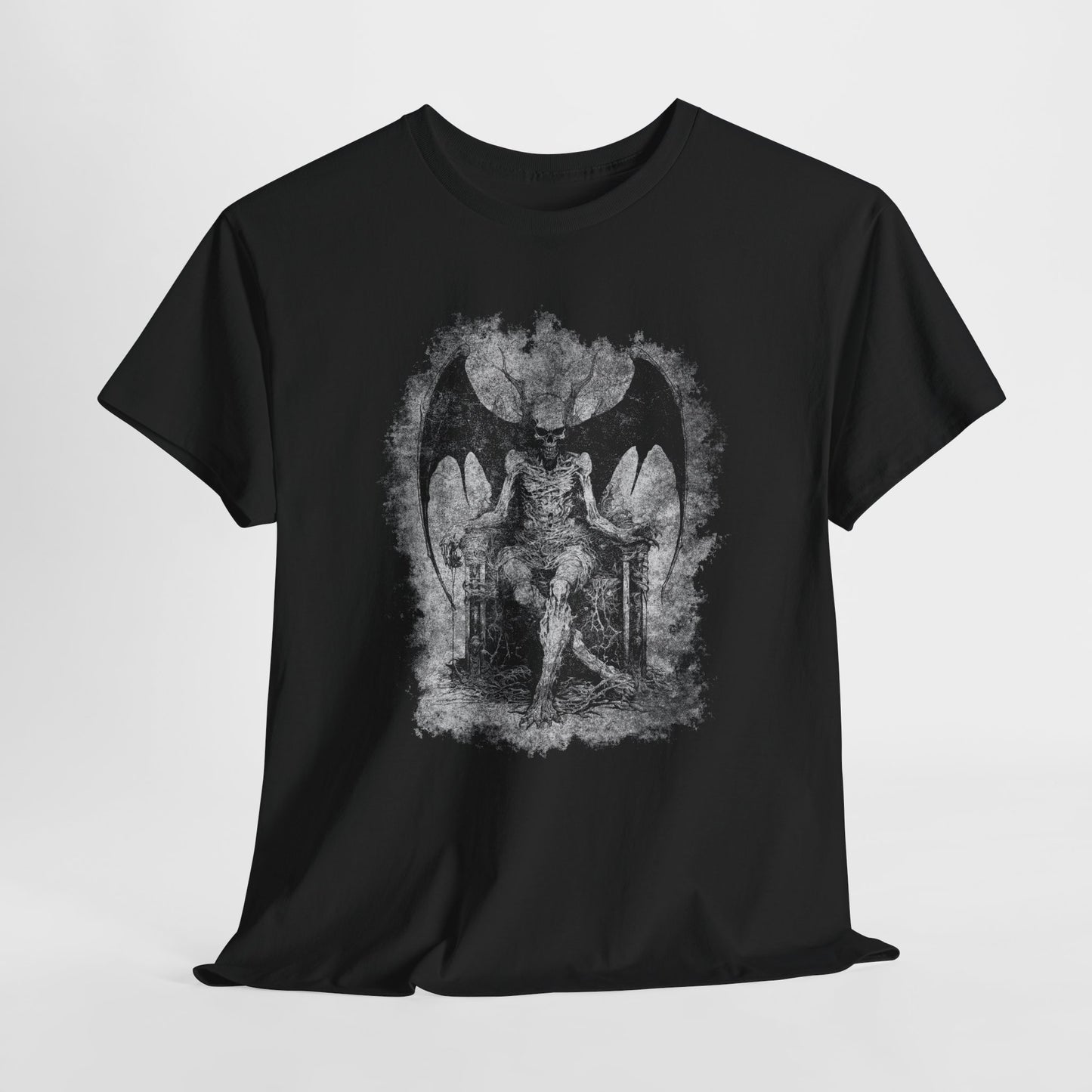 Unisex tričko Ďábel na trůnu v šedé barvě