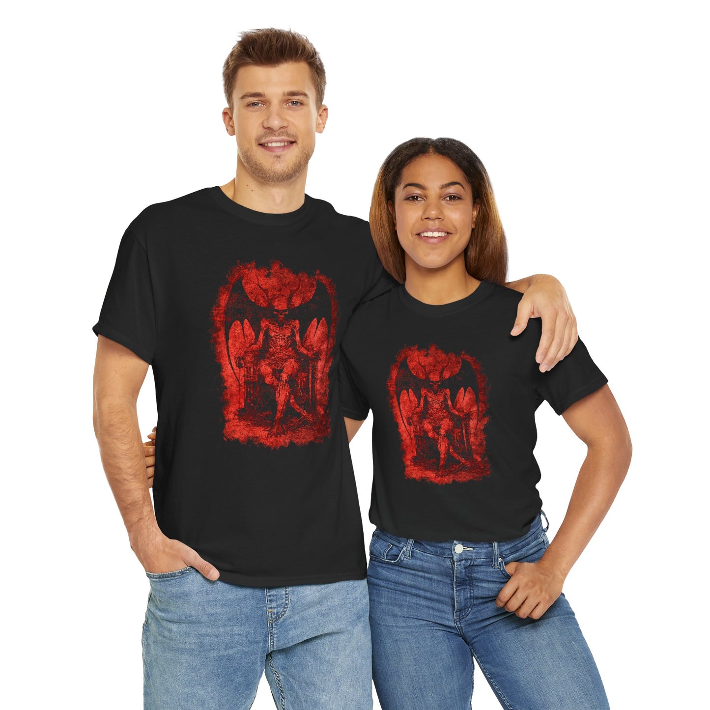 Unisex tričko Ďábel na trůnu v červené barvě