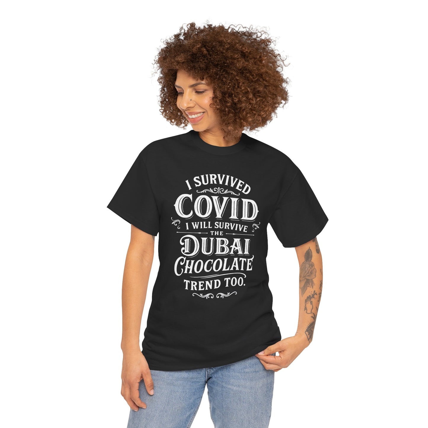 Unisex T-shirt Dubai Chocolate Trend v bílé