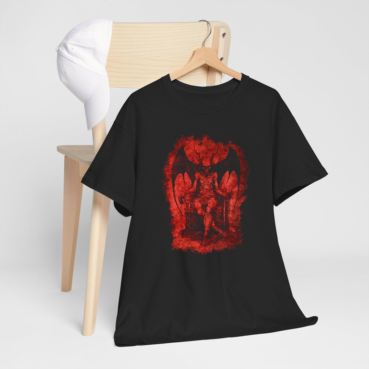 Unisex tričko Ďábel na trůnu v červené barvě