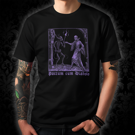 Unisex tričko Pactum cum Diabolo ve fialové