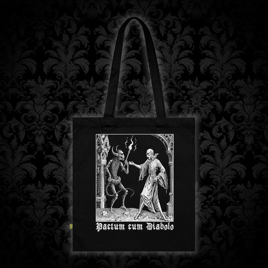 Tote Bag Pactum cum Diabolo v bílé