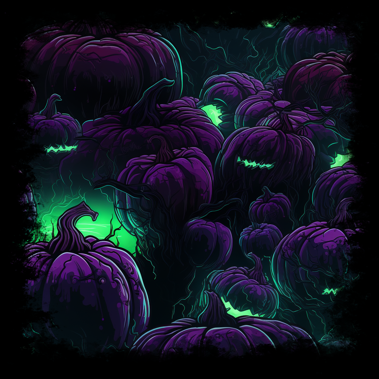 Spooky Purple Halloween Pumpkins