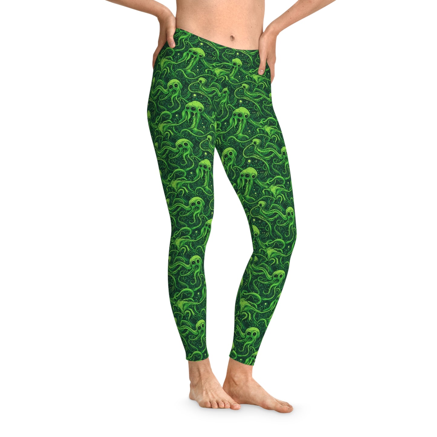 Women`s Leggings Greeny Horror Tentacles - Frogos Design