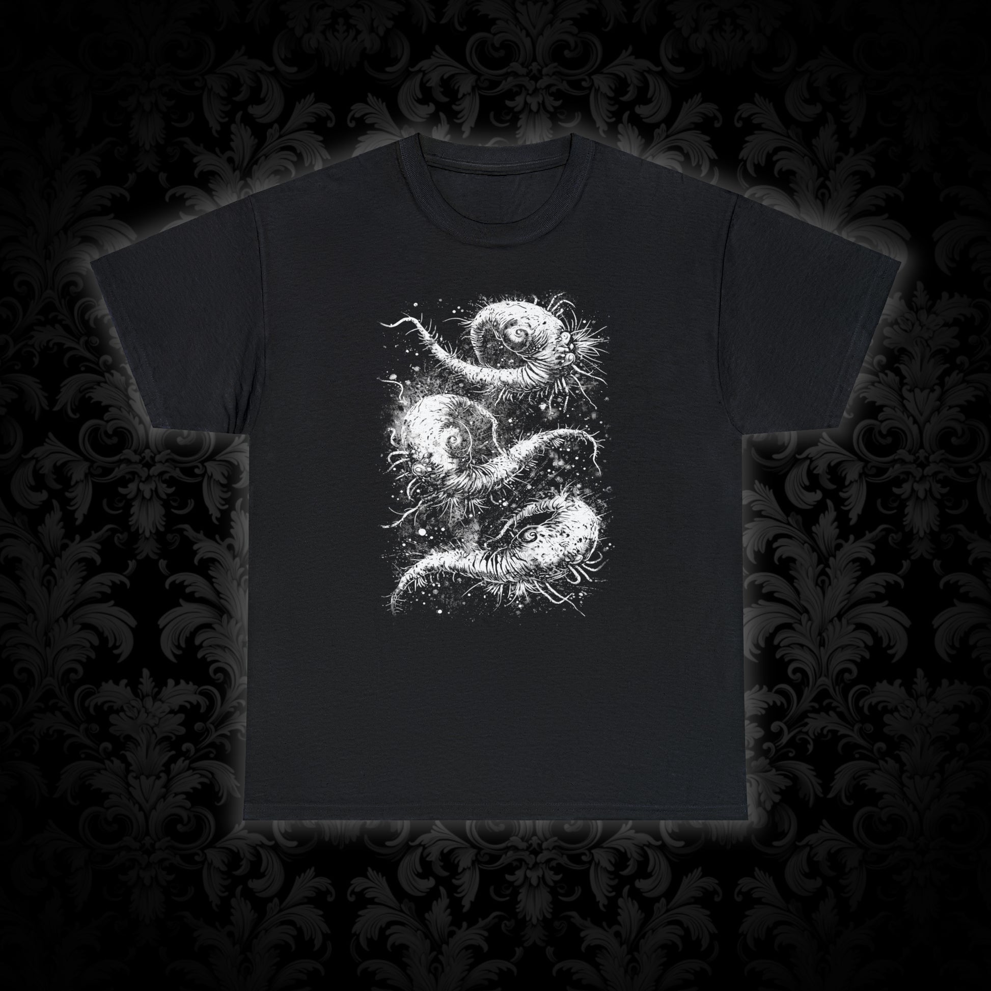 Unisex T-shirt Cosmic Worms in White - Frogos Design