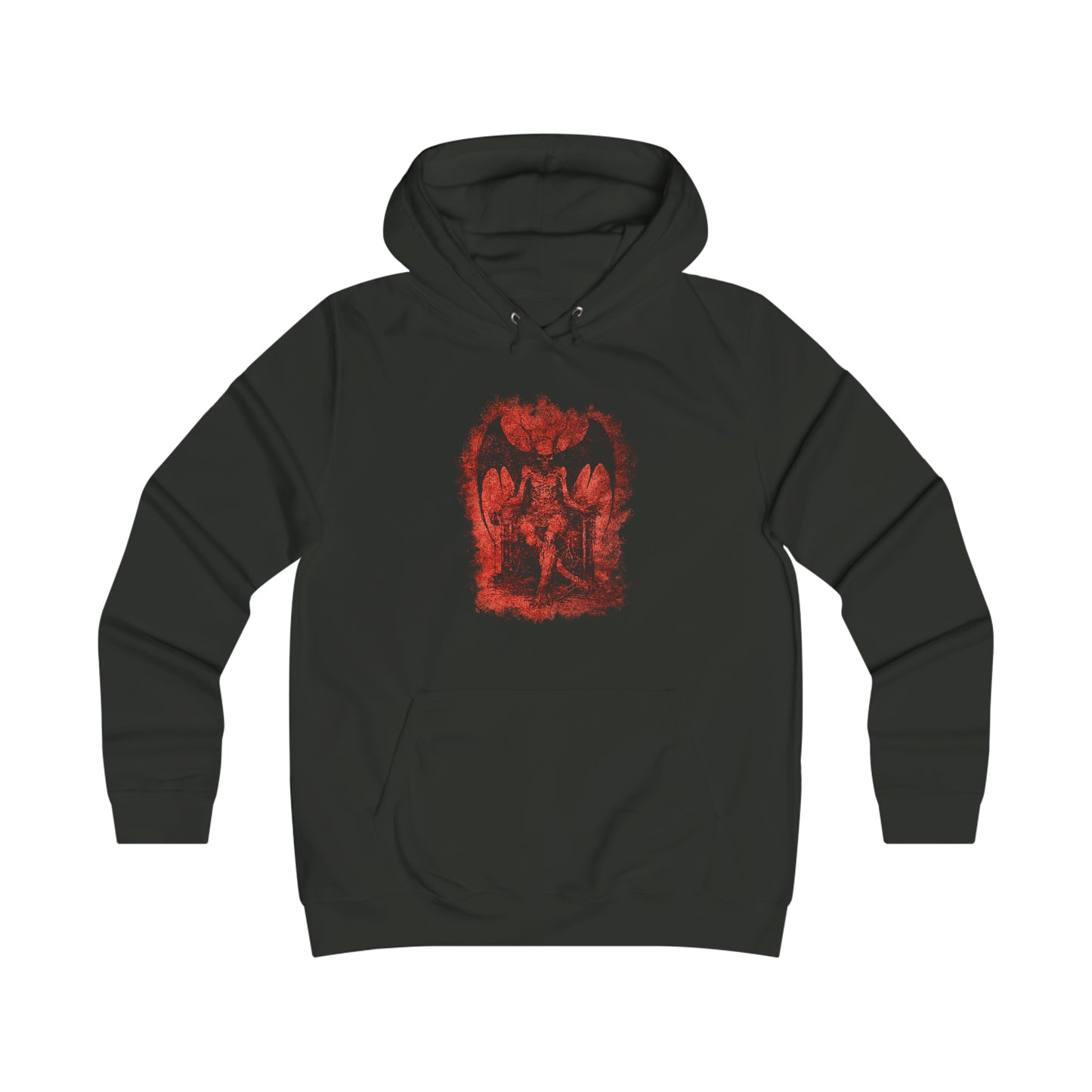 Girlie Hoodie Devil on his Throne in Red - Frogos Design