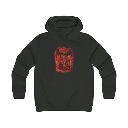 Girlie Hoodie Devil on his Throne in Red - Frogos Design