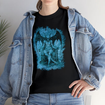 Unisex T-shirt Devil on his Throne in Blue - Frogos Design