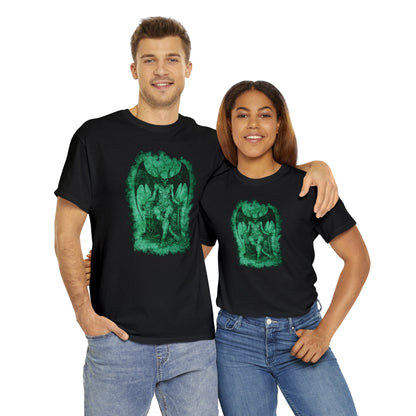 Unisex T-shirt Devil on his Throne in Green - Frogos Design