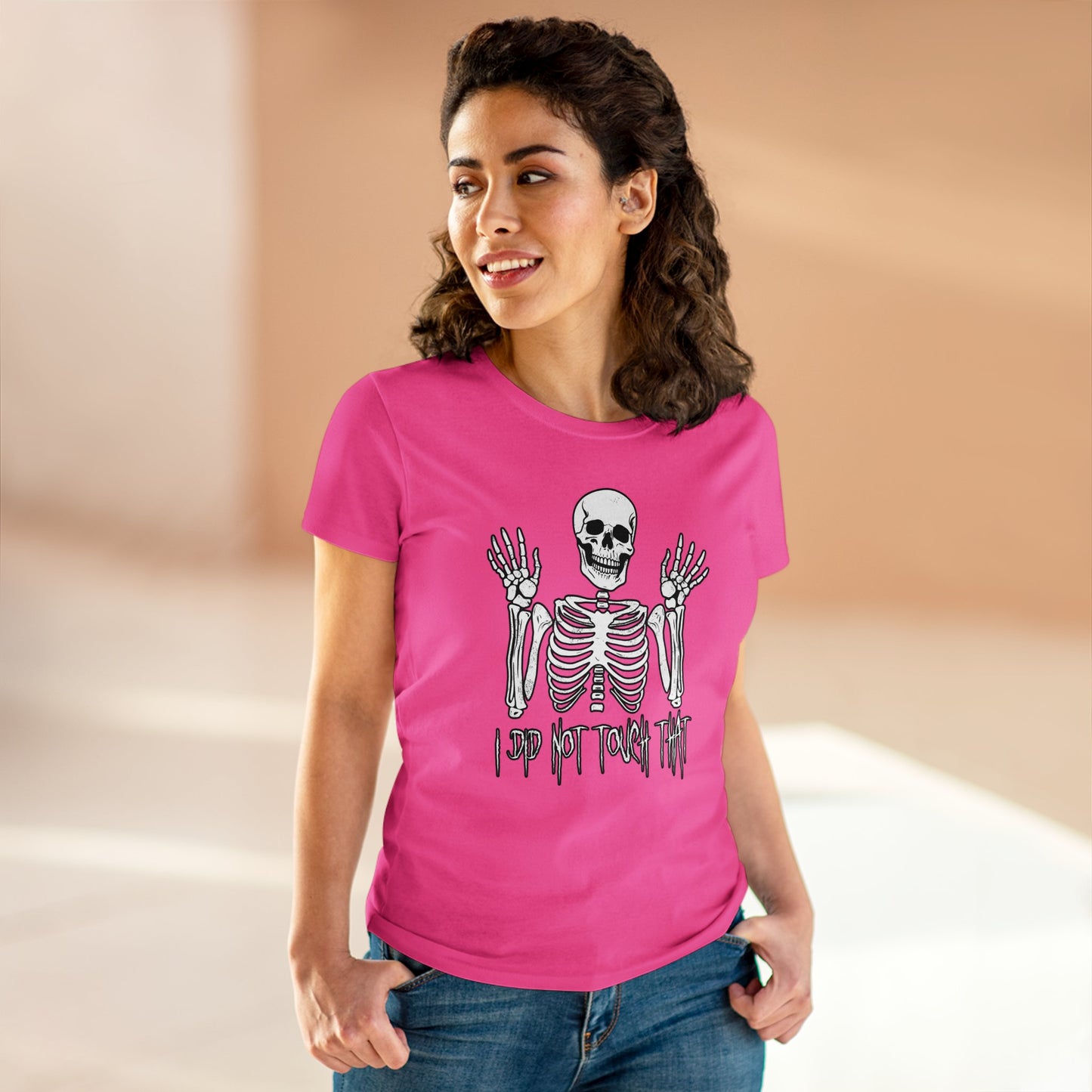 Women's T-shirt Skelly Did Not Touch That - Frogos Design