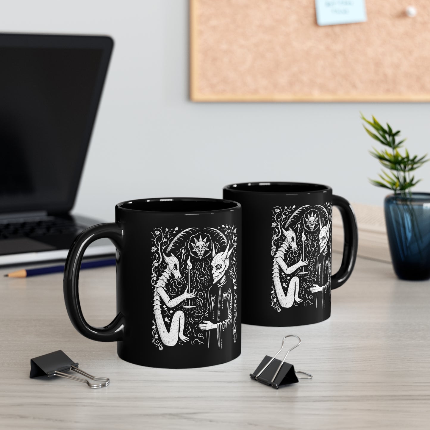 Mug Devil Pact with the Devil in White - Frogos Design