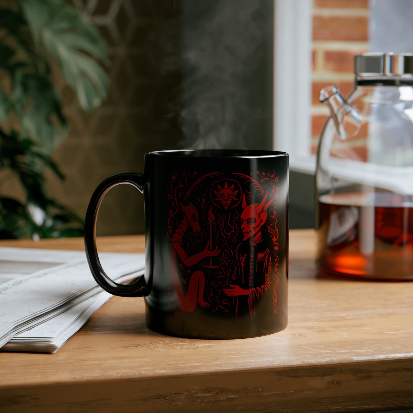 Mug Devil Pact with the Devil in Red - Frogos Design