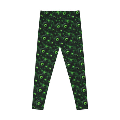 Women`s Leggings Greeny Lurking Eyes - Frogos Design