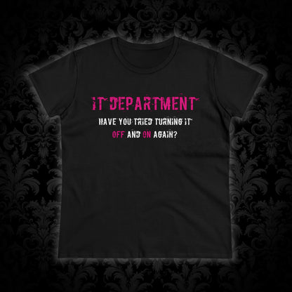 Women's T-shirt IT Support in Pink - Frogos Design