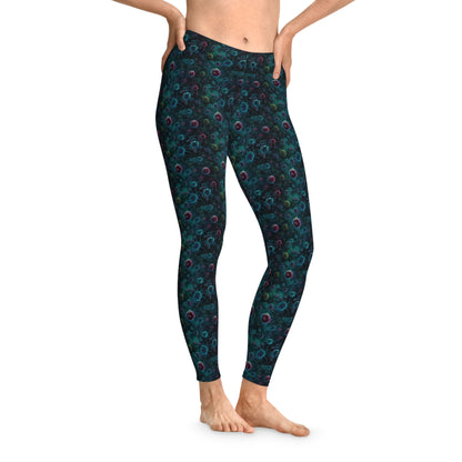 Women`s Leggings Blue Bacteria - Frogos Design