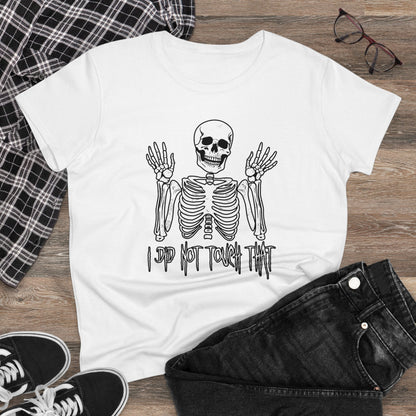 Women's T-shirt Skelly Did Not Touch That - Frogos Design