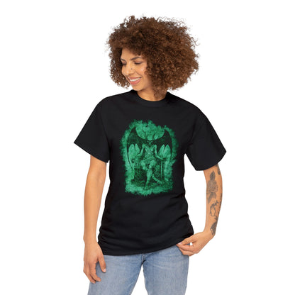 Unisex T-shirt Devil on his Throne in Green - Frogos Design