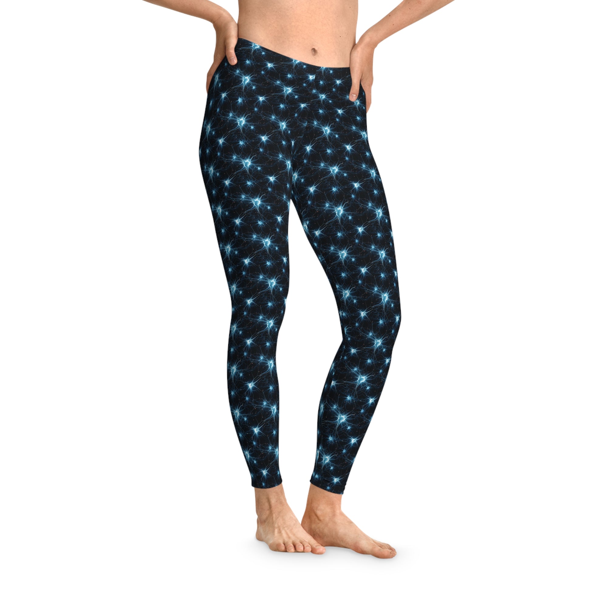 Women`s Leggings Blue Neurons - Frogos Design