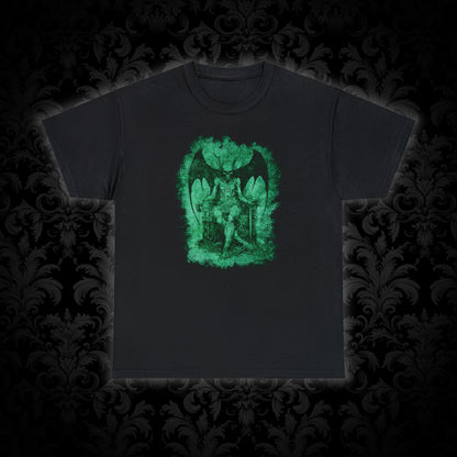 Unisex T-shirt Devil on his Throne in Green - Frogos Design