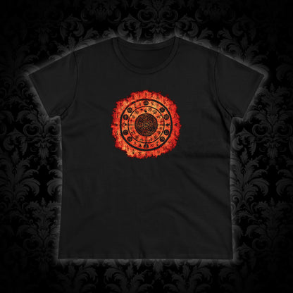 Women's T-shirt Witchcraft Seal in Orange - Frogos Design