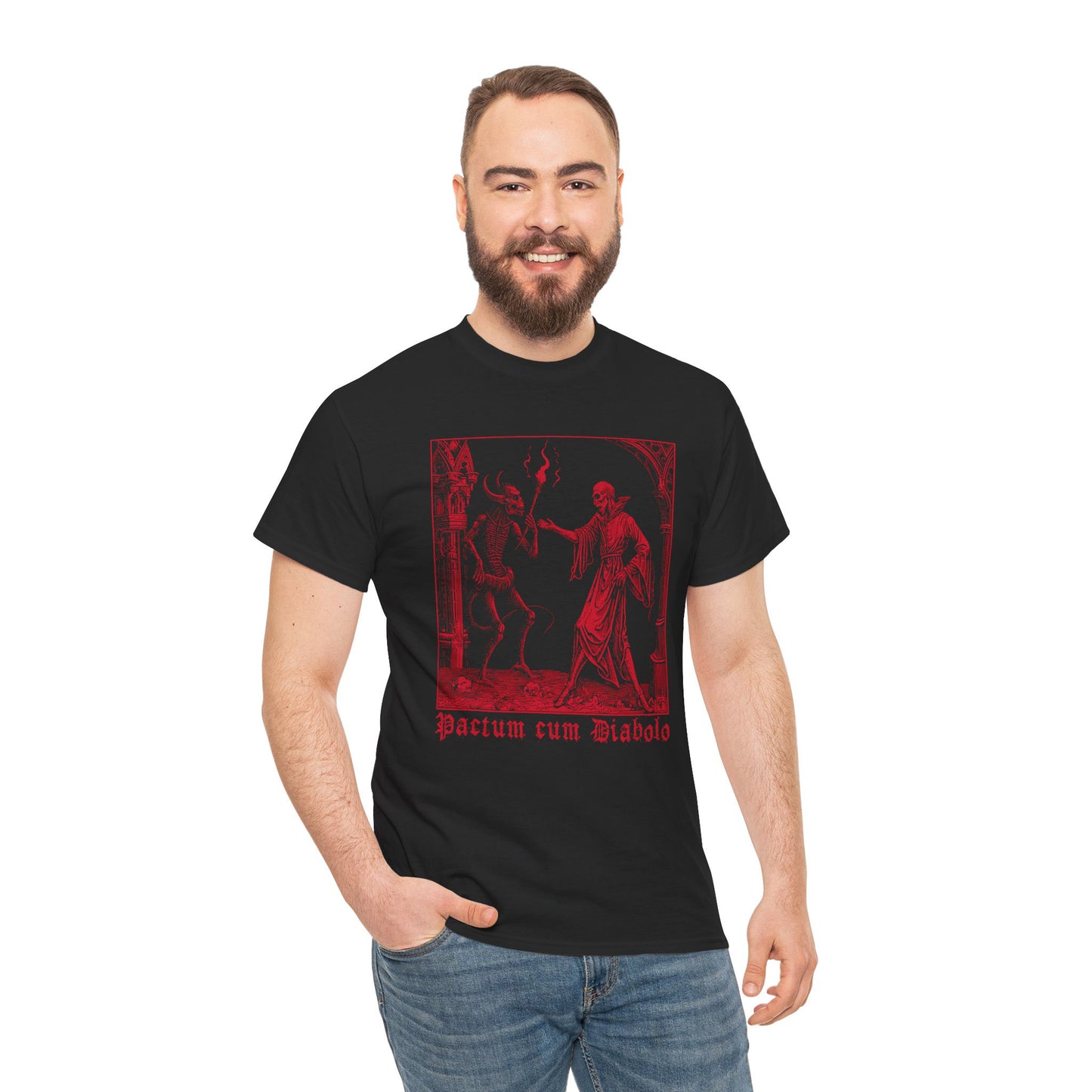Unisex tričko Pactum cum Diabolo v červené