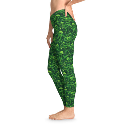 Women`s Leggings Greeny Horror Tentacles - Frogos Design