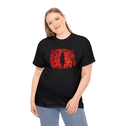 Unisex T-shirt Evil is Here in Red - Frogos Design