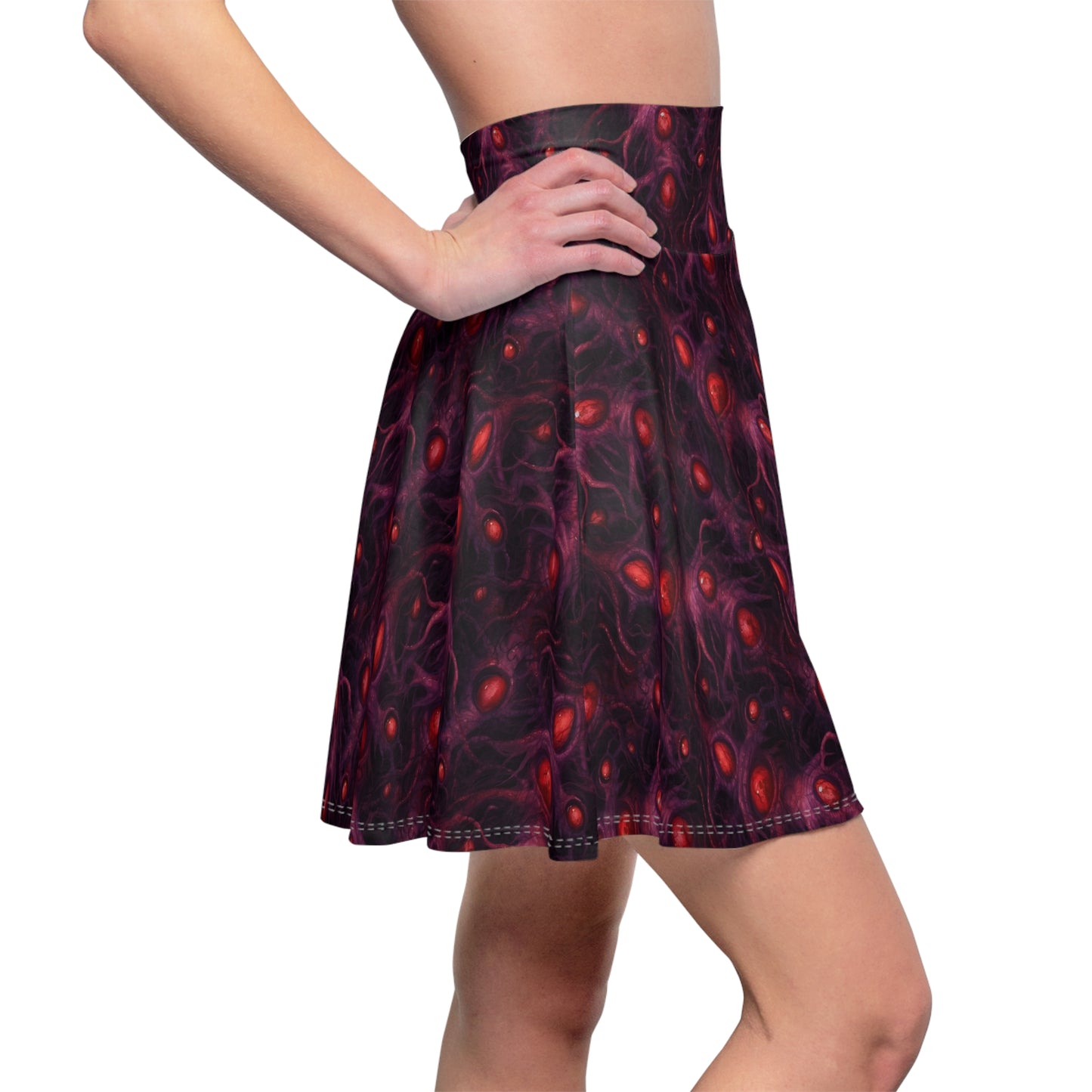 Women's Skater Skirt Cosmic Horror Eyes - Frogos Design