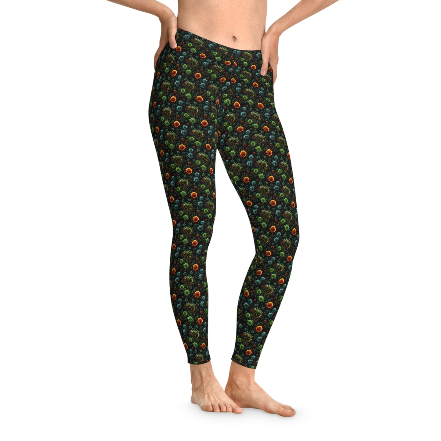 Women`s Leggings Green Bacteria - Frogos Design