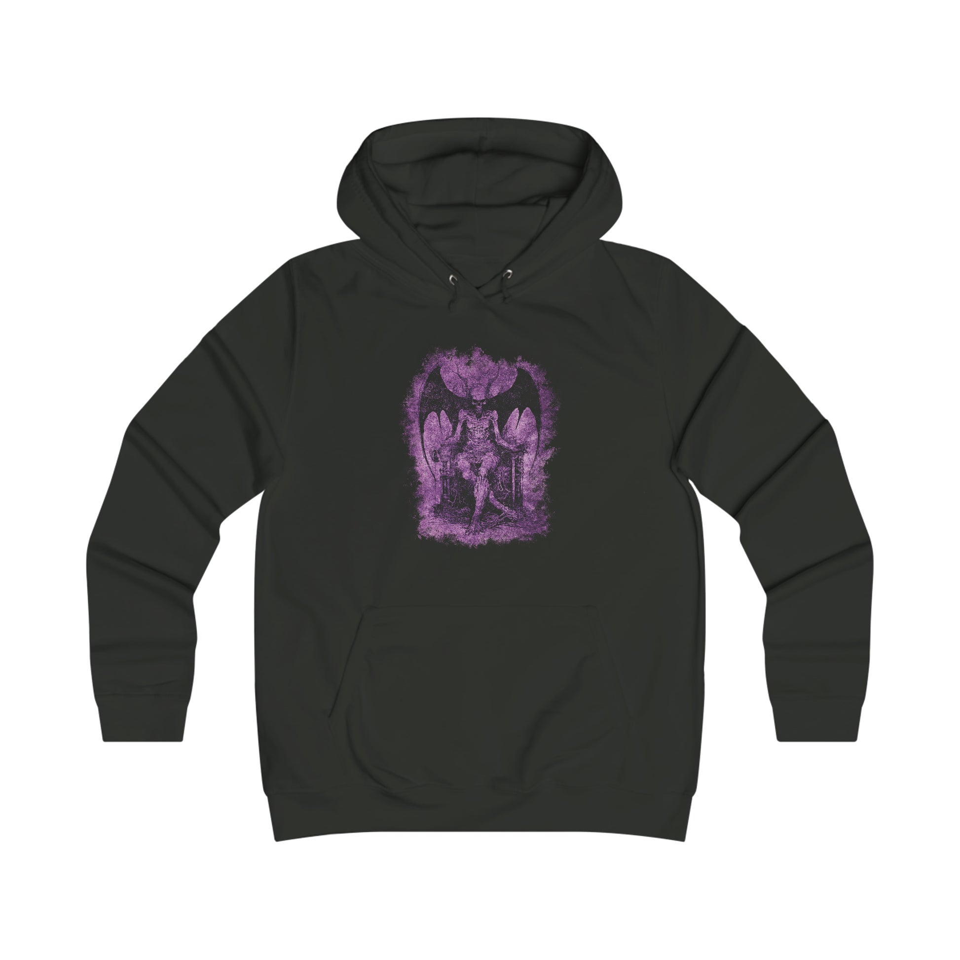 Girlie Hoodie Devil on his Throne in Purple - Frogos Design