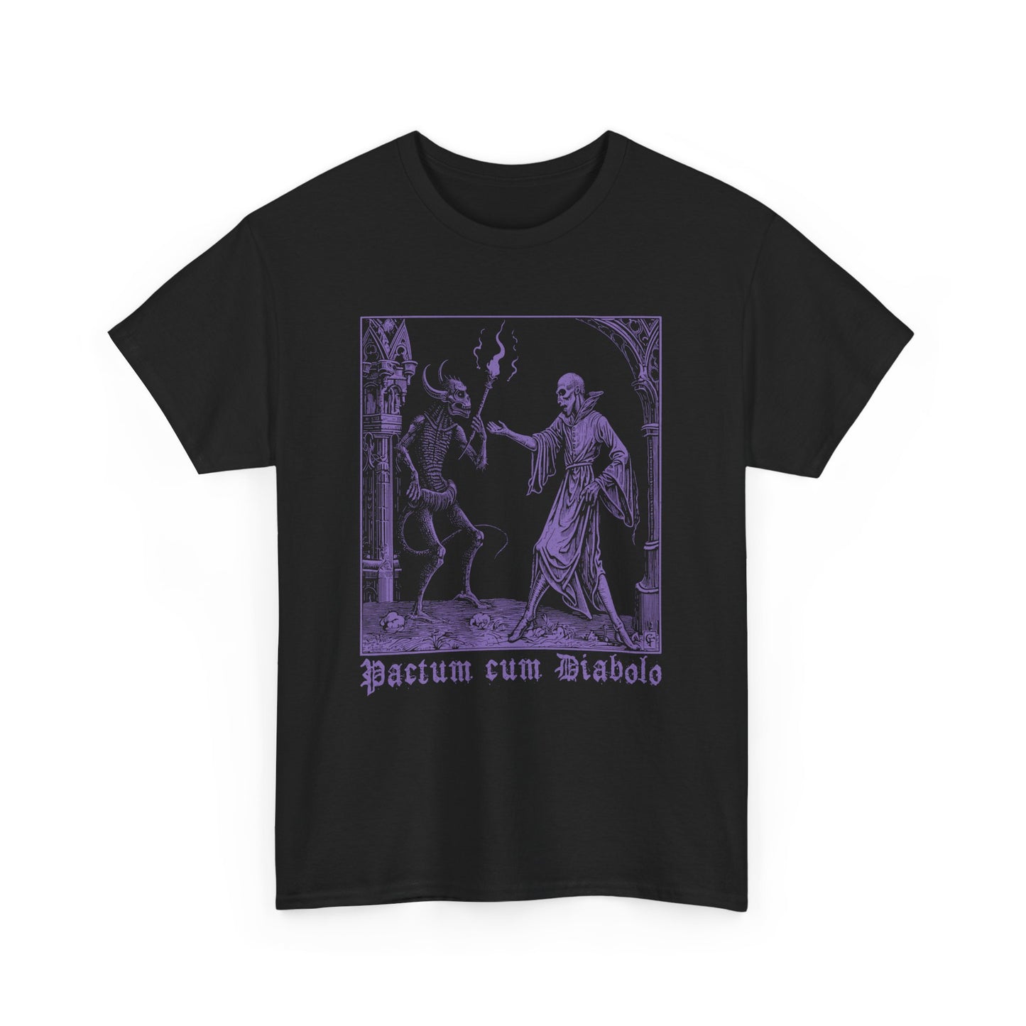 Unisex tričko Pactum cum Diabolo ve fialové