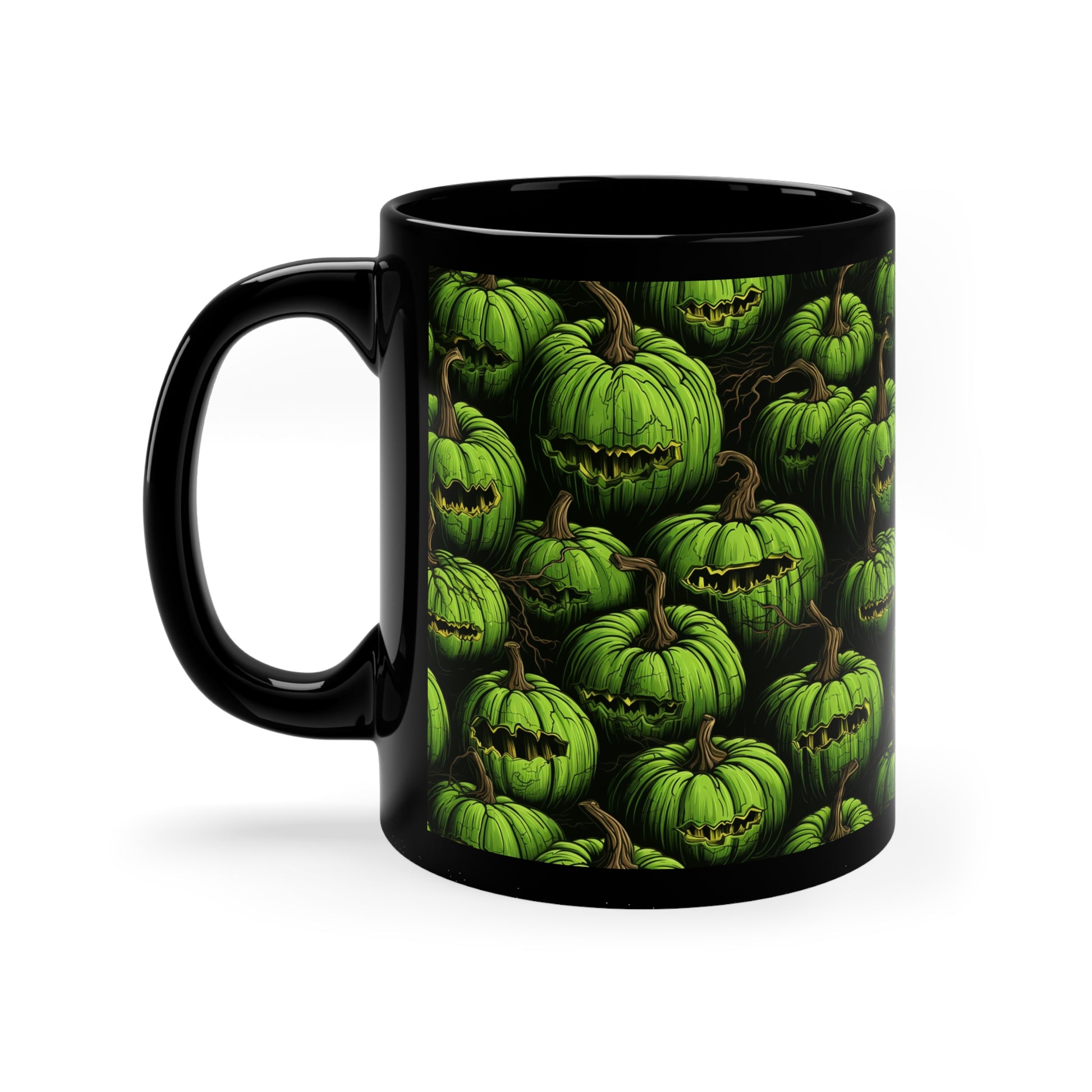 Mug Spooky Green Halloween Blind Pumpkins - Frogos Design