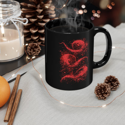 Mug Cosmic Worms in Red - Frogos Design