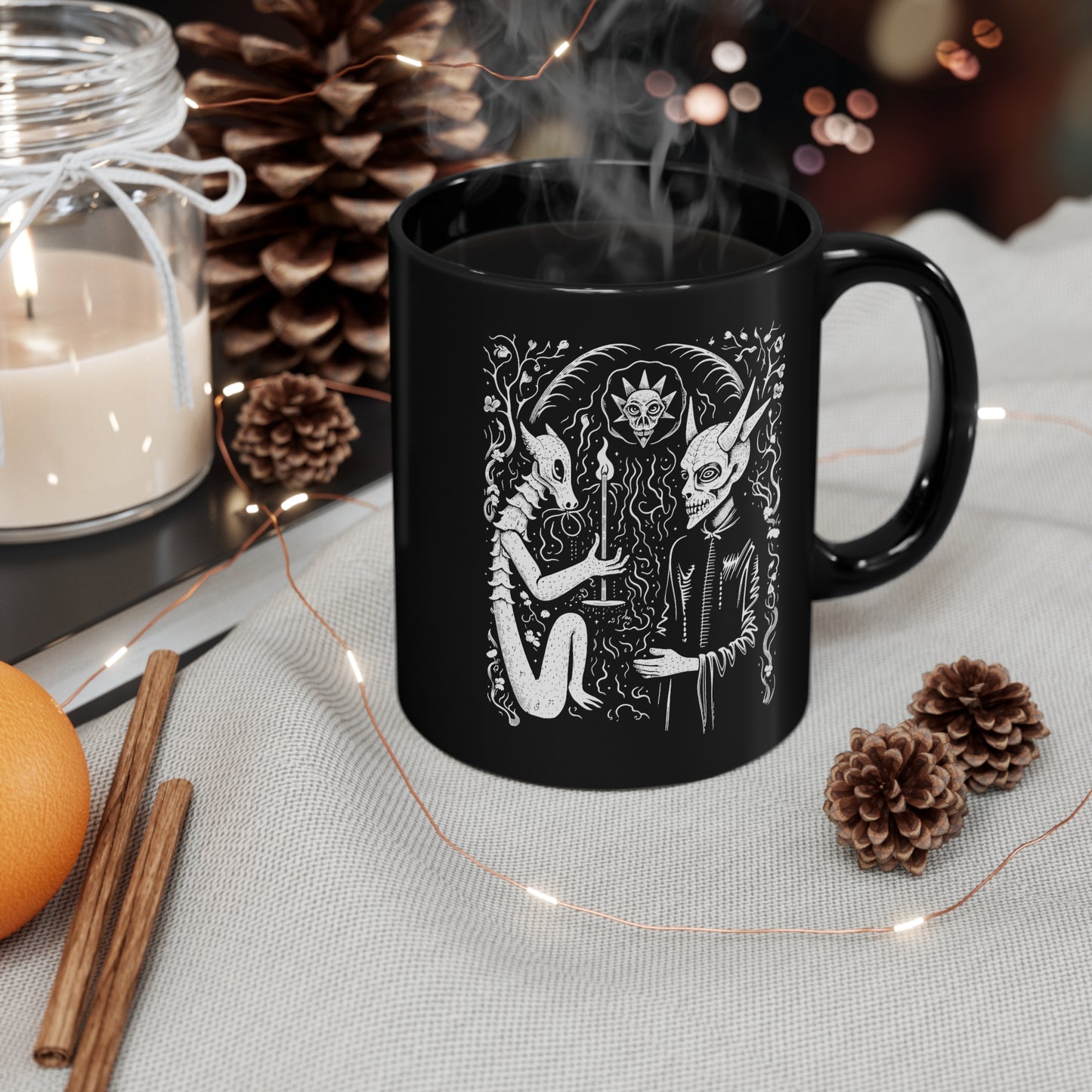 Mug Devil Pact with the Devil in White - Frogos Design