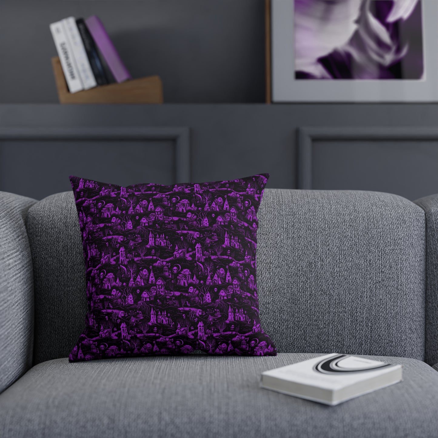 Cushions Spooky Ghosts in Purple - Frogos Design