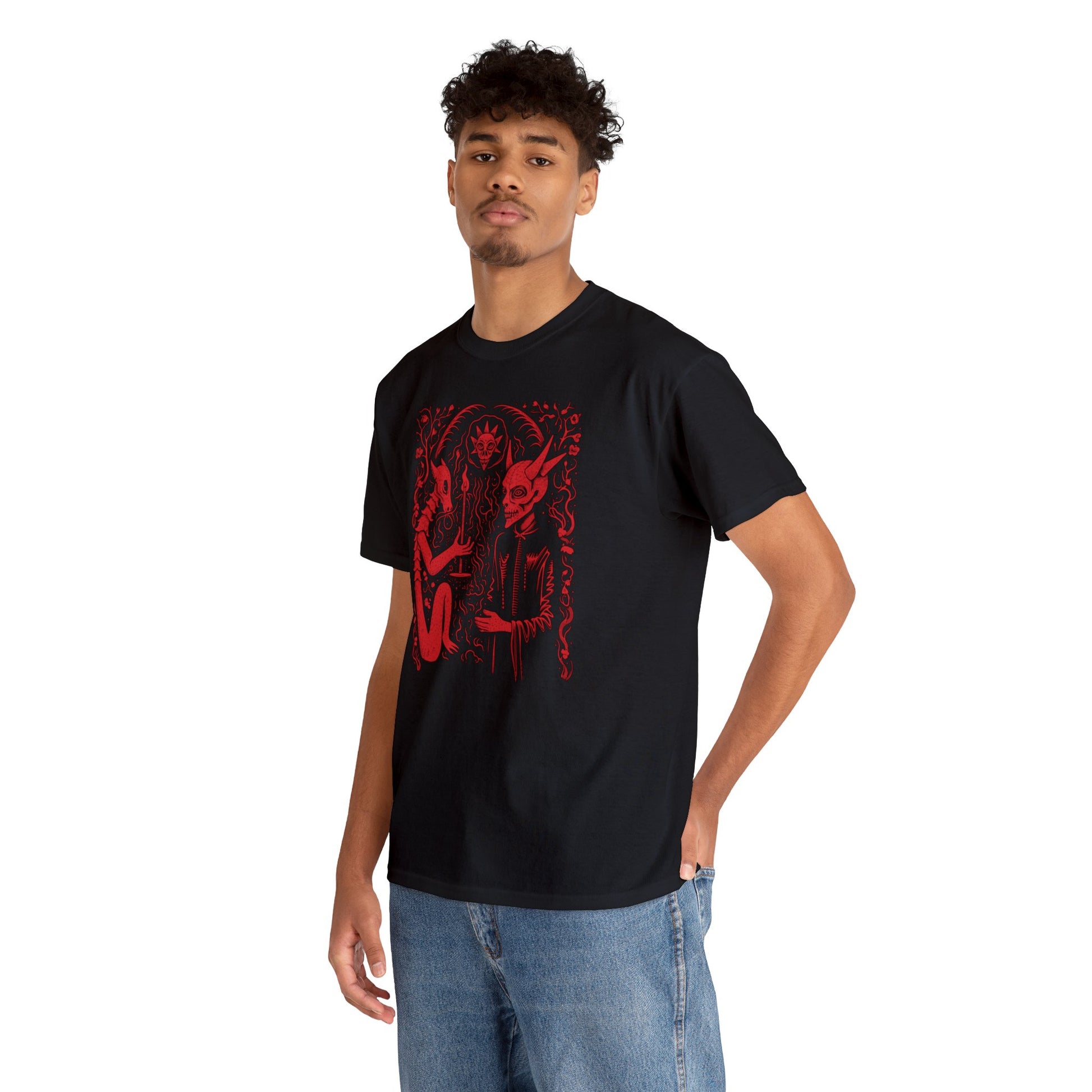 Unisex T-shirt Pact with the Devil in Red - Frogos Design