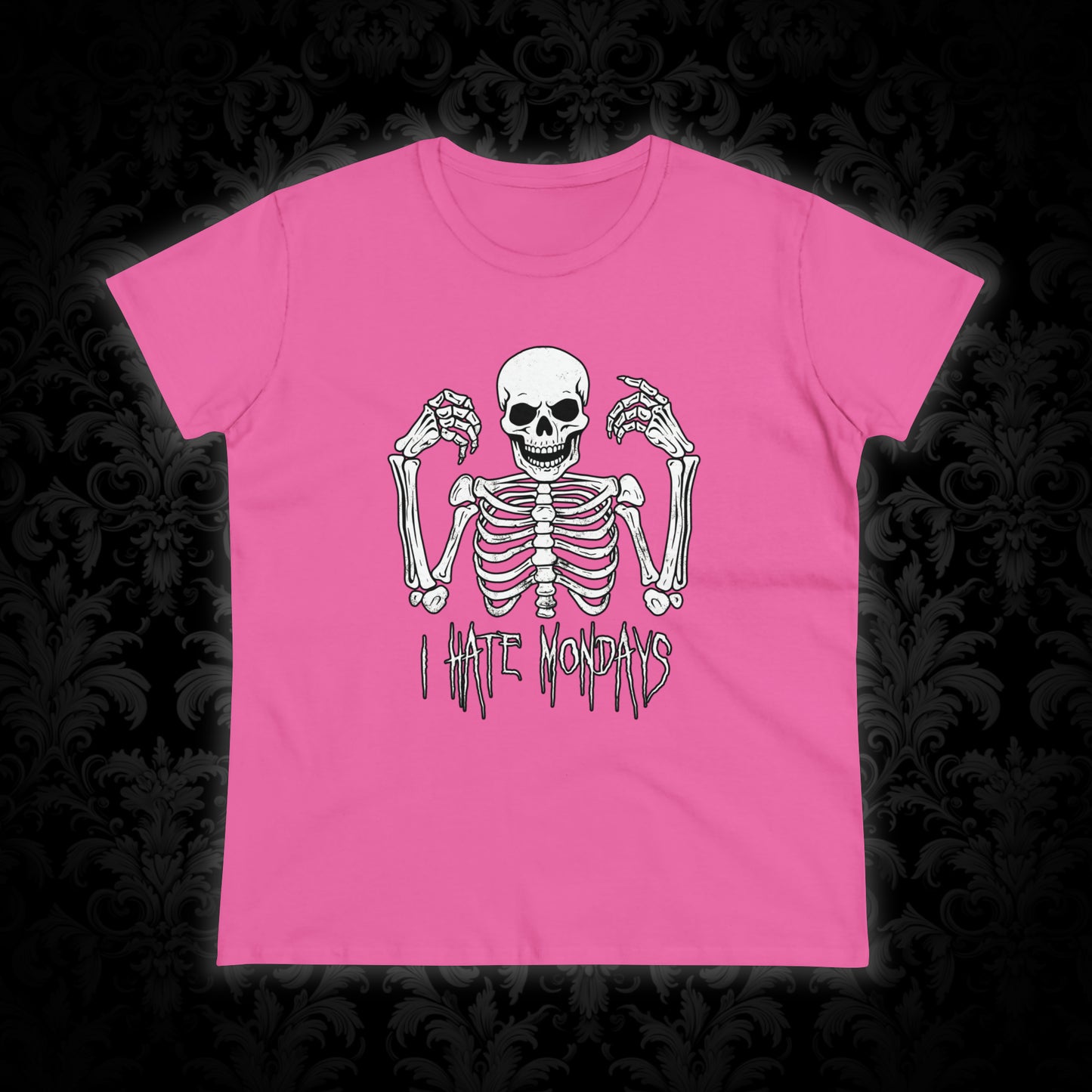 Women's T-shirt Skelly Hates Mondays - Frogos Design