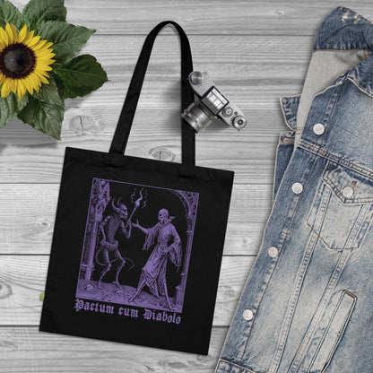 Tote Bag Pactum cum Diabolo in Purple - Frogos Design