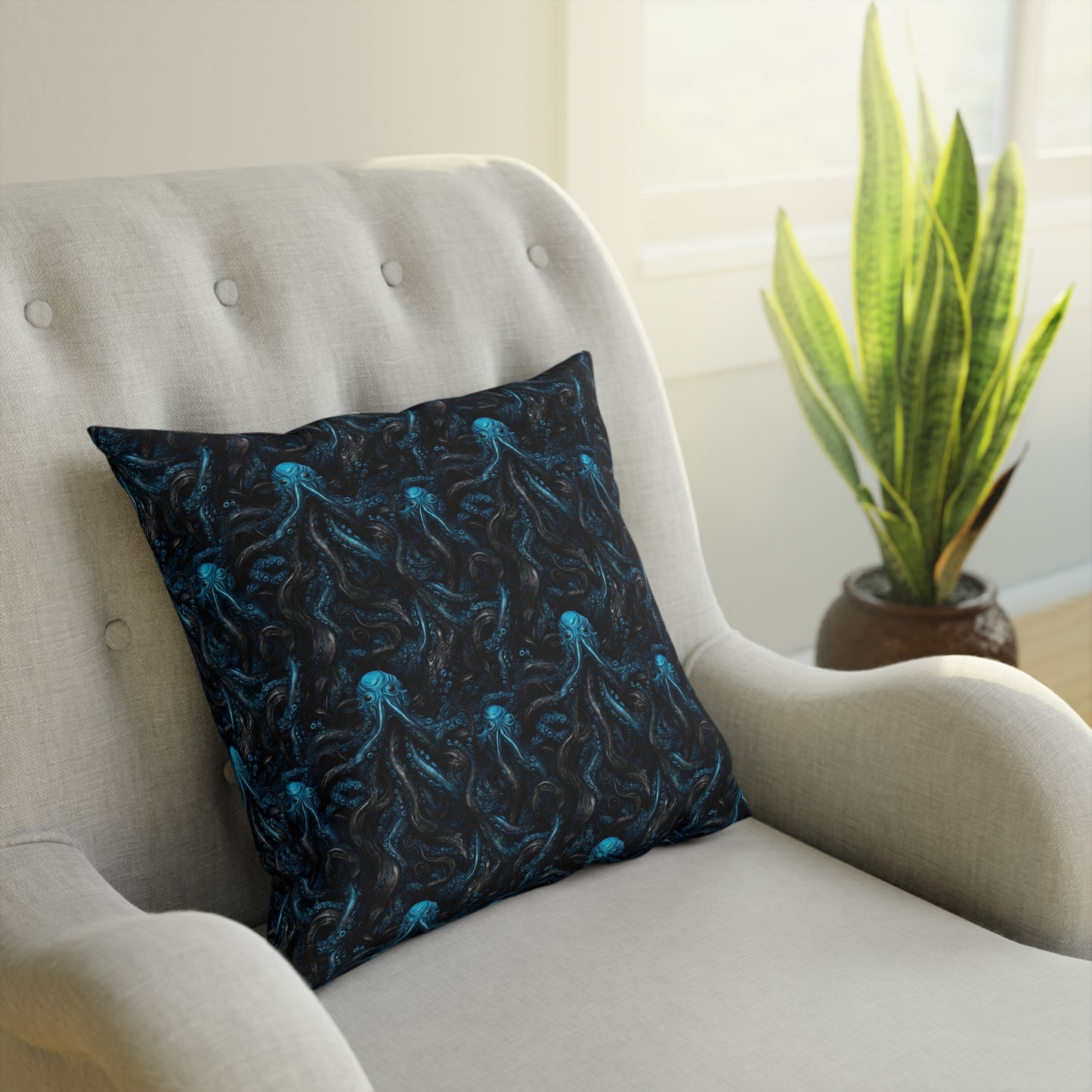 Cushions Blue Tentacles Horror - Frogos Design