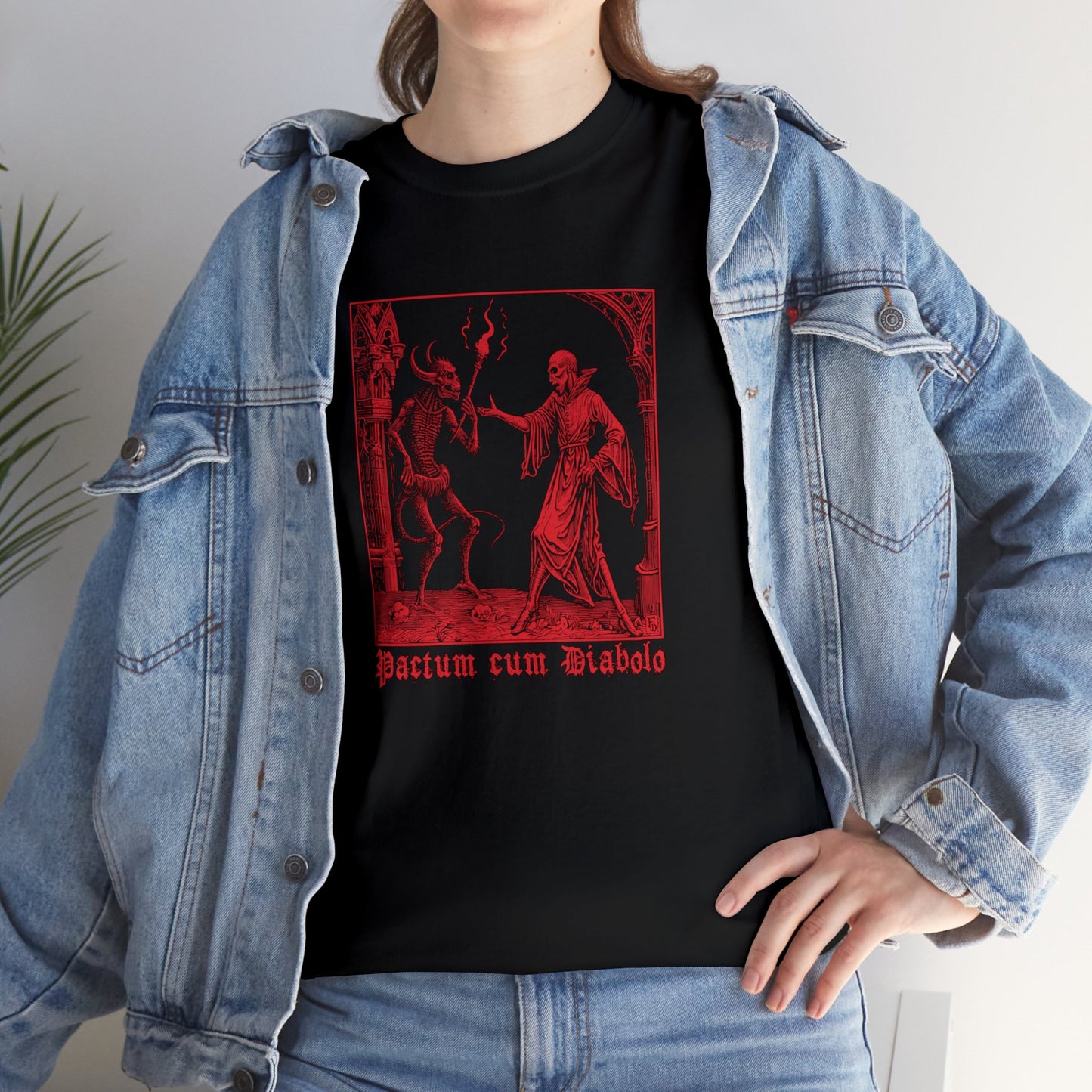 Unisex T-shirt Pactum cum Diabolo in Red - Frogos Design