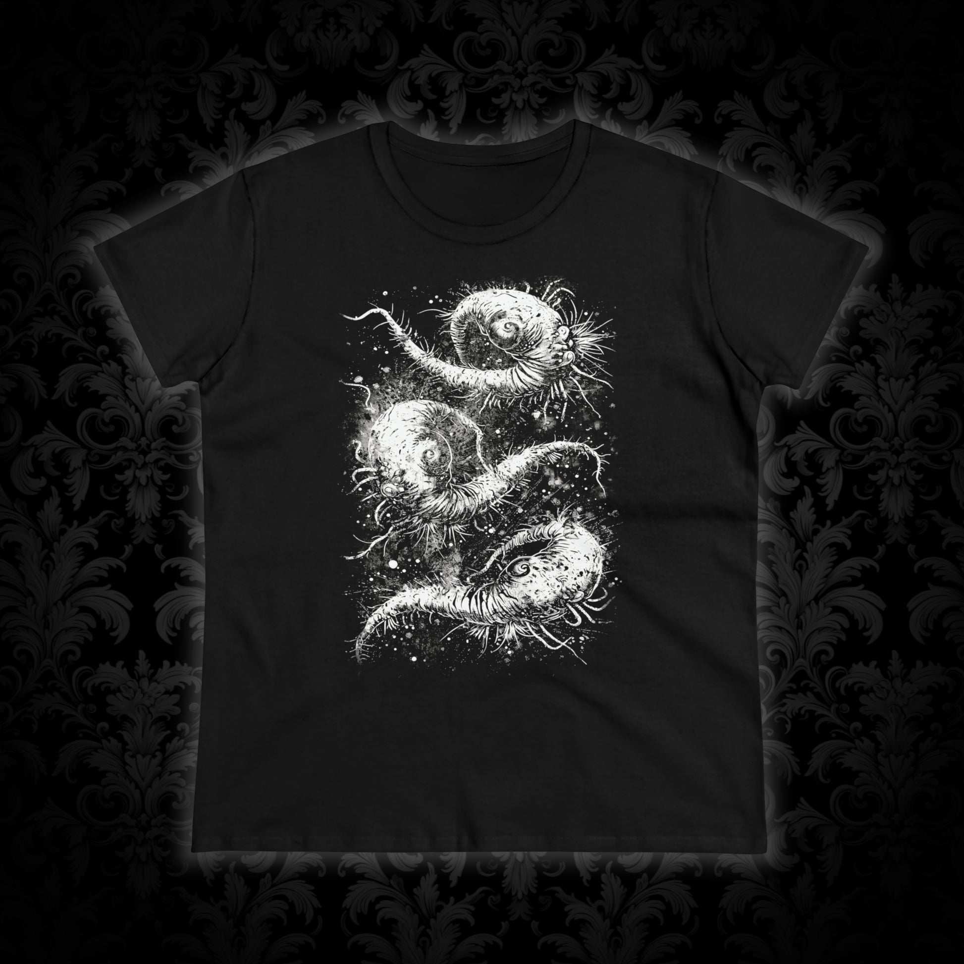 Women's T-shirt Cosmic Worms in White - Frogos Design