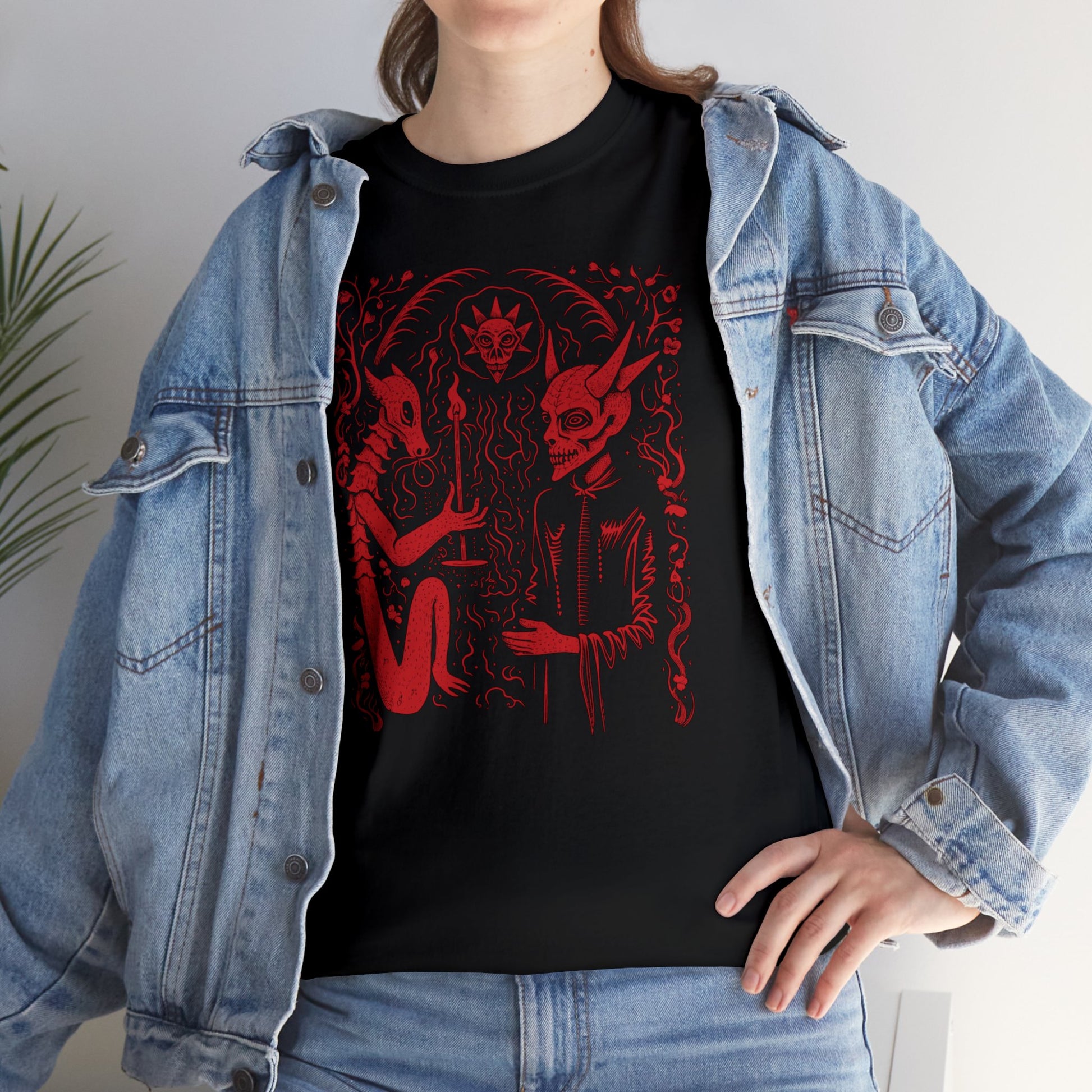 Unisex T-shirt Pact with the Devil in Red - Frogos Design