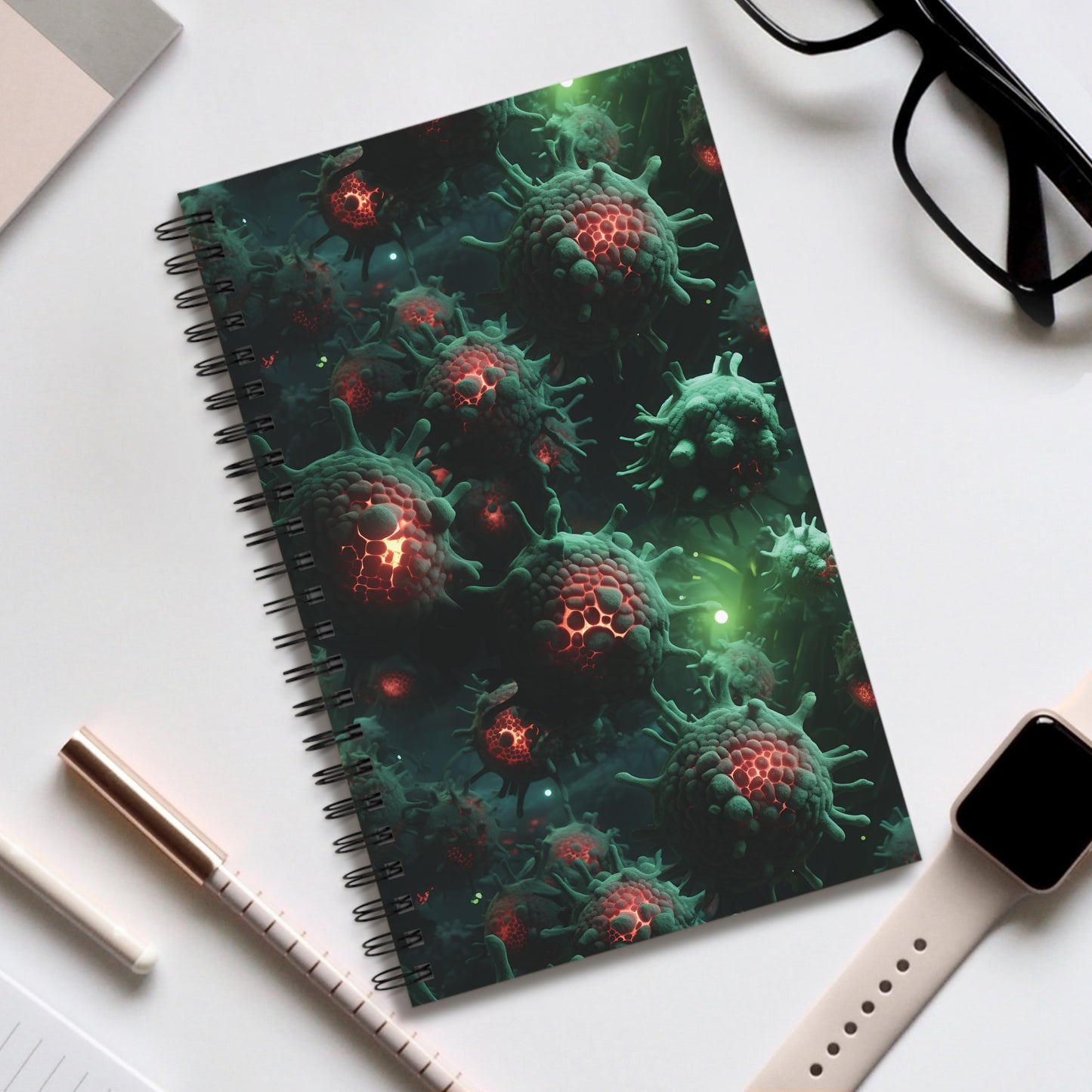 Spiral Notebook Bacterial Disease - Frogos Design