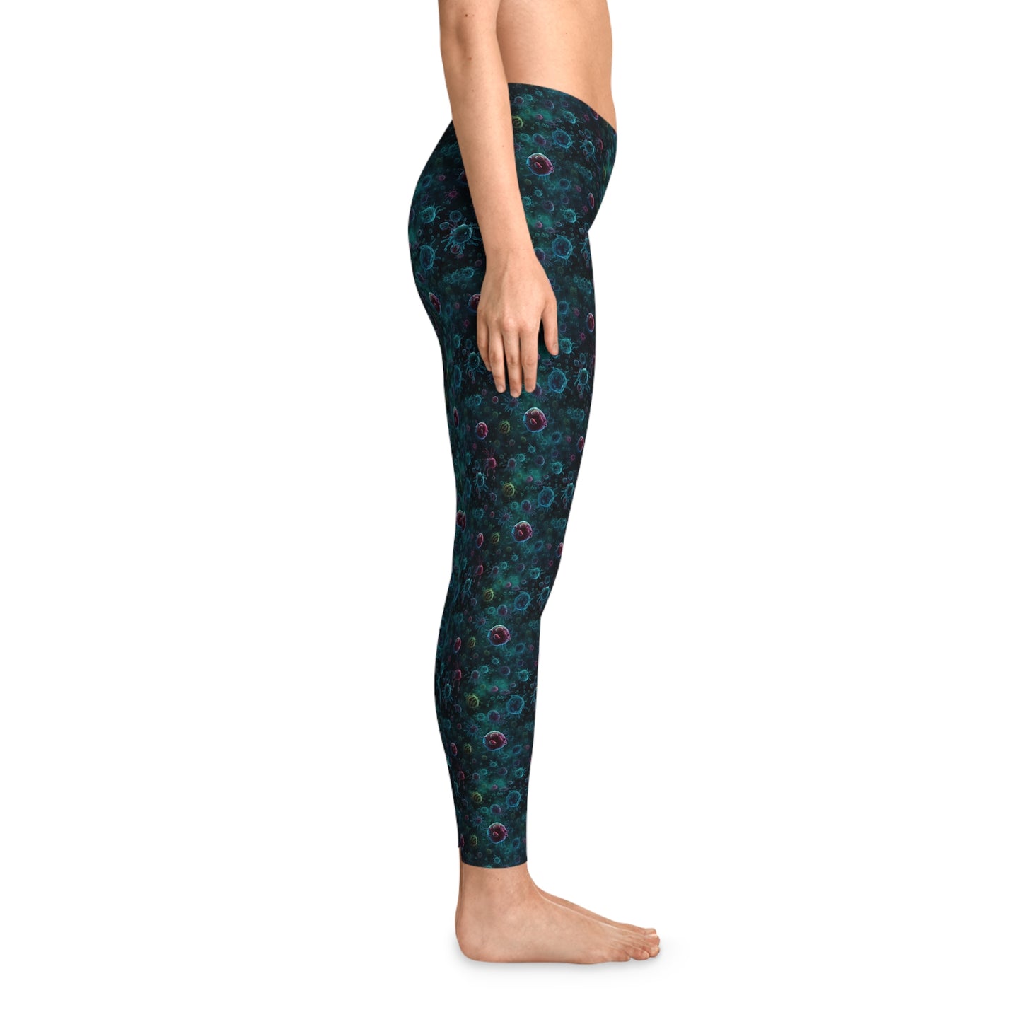 Women`s Leggings Blue Bacteria - Frogos Design