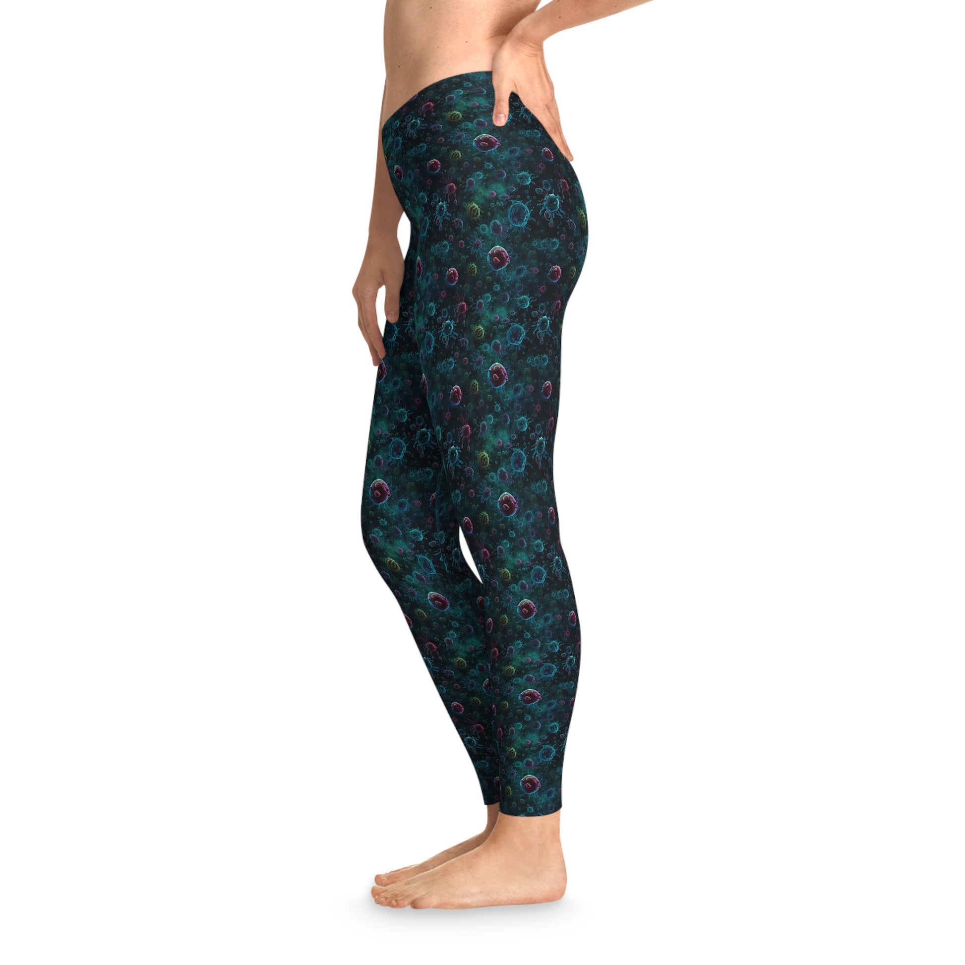 Women`s Leggings Blue Bacteria - Frogos Design