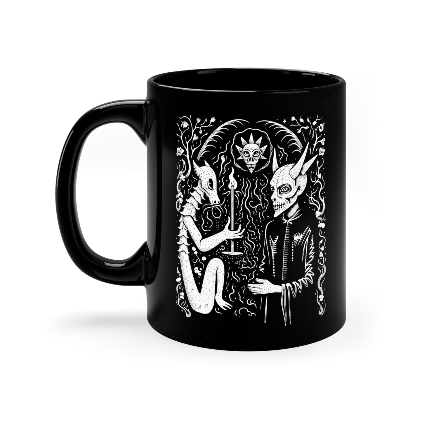 Mug Devil Pact with the Devil in White - Frogos Design