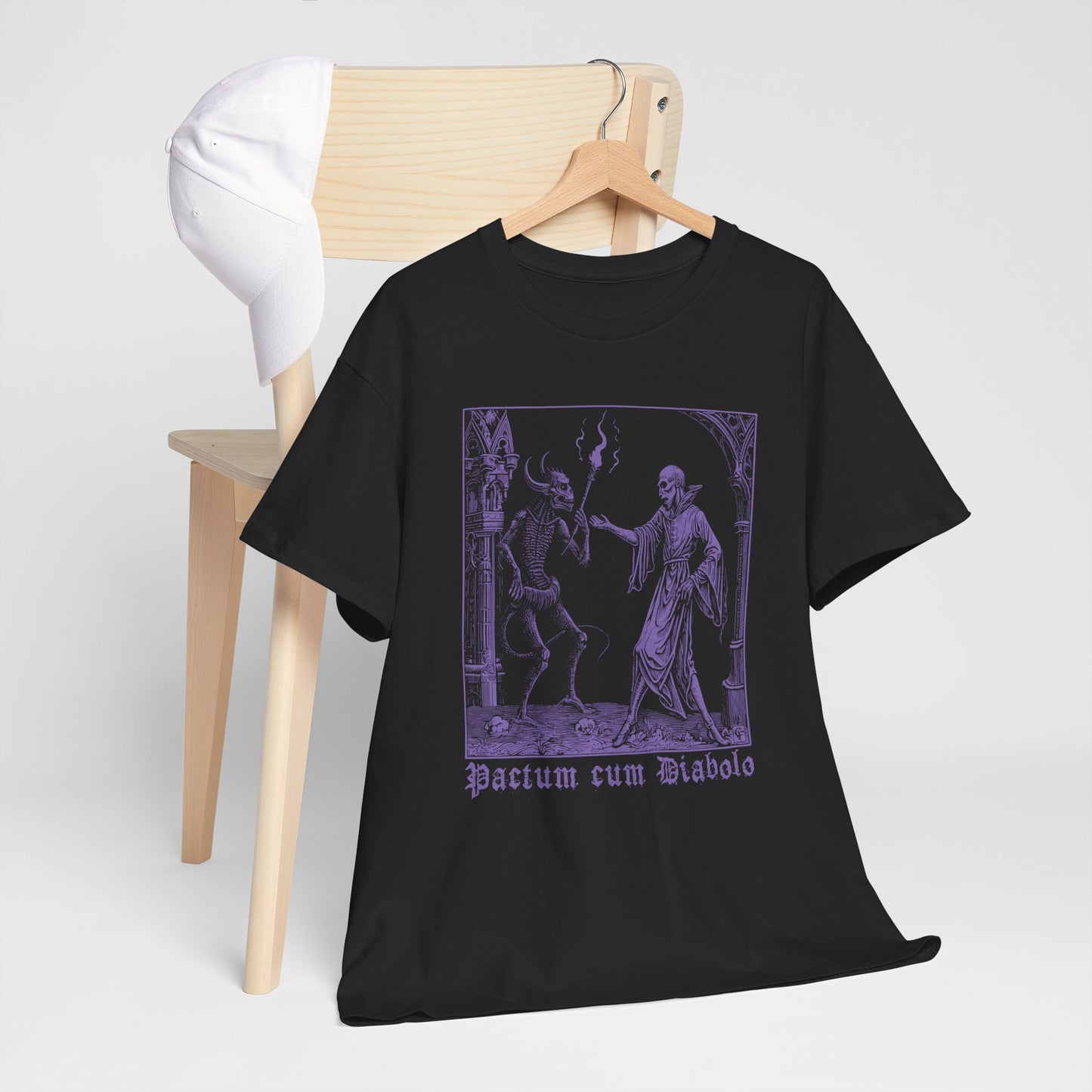 Unisex tričko Pactum cum Diabolo ve fialové