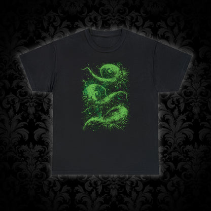 Unisex T-shirt Cosmic Worms in Green - Frogos Design