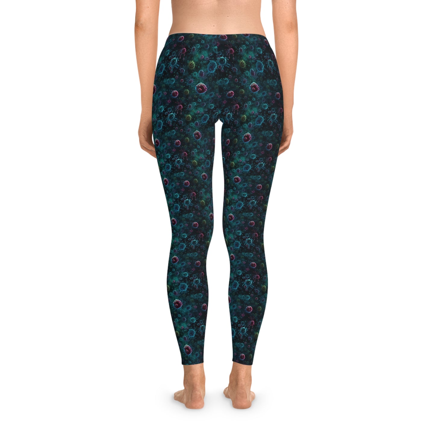 Women`s Leggings Blue Bacteria - Frogos Design